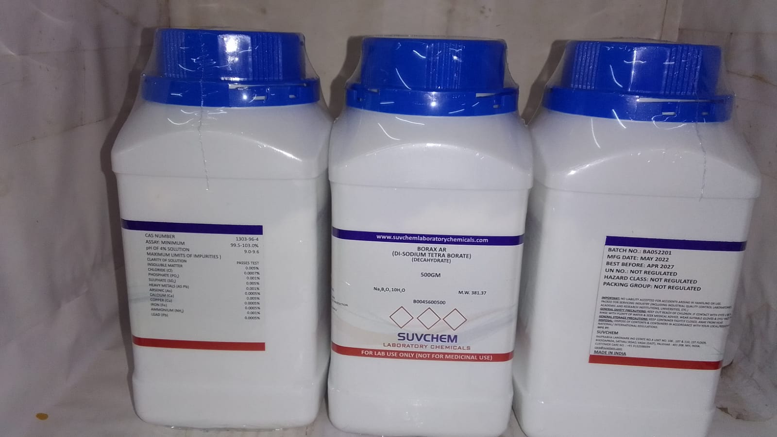 BORAX AR (DECAHYDRATE) (DI-SODIUM TETRA BORATE)